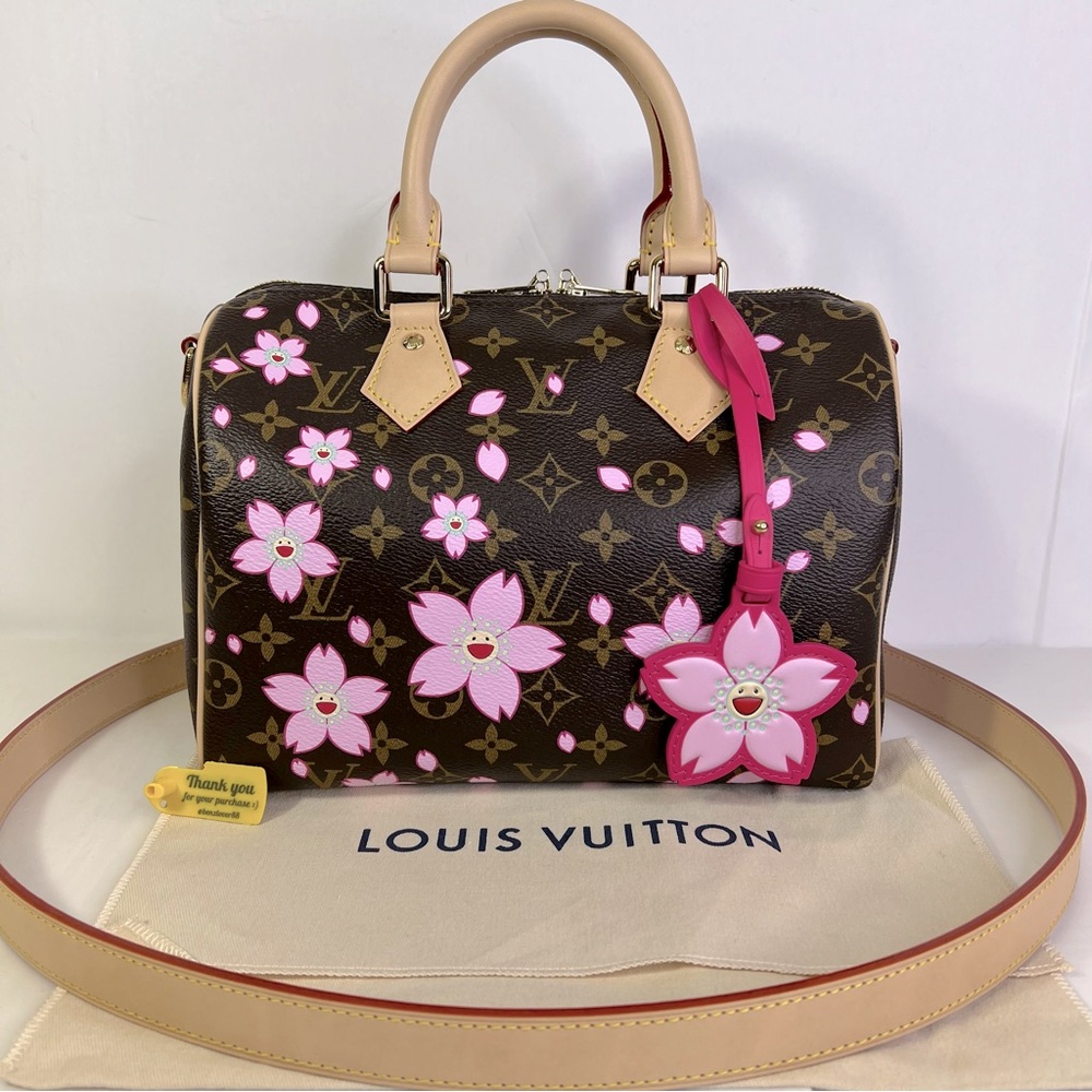Louis Vuitton Takashi Murakami LV X TM Cherry Blossom Speedy Bandouliere 25